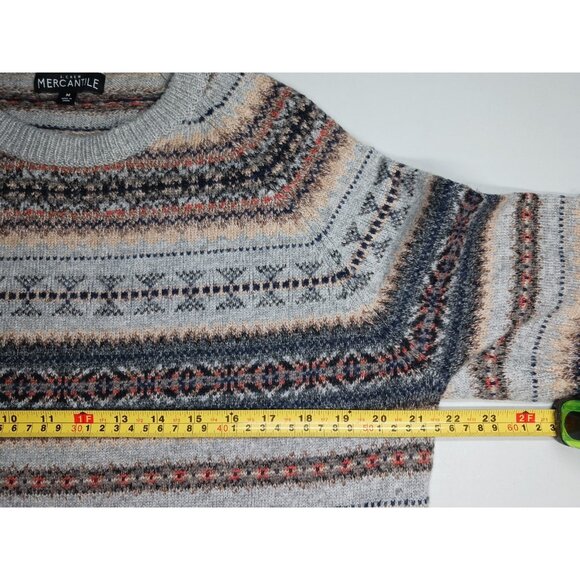 J Crew Mercantile Crewneck Sweater Mens M Fair Isle Wool Grandpa Academia Preppy - Picture 12 of 14
